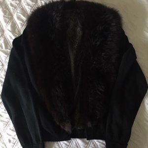 VINTAGE BERNARD ALTMAN CASHMERE SWEATER W DETACHABLE MINK COLLAR